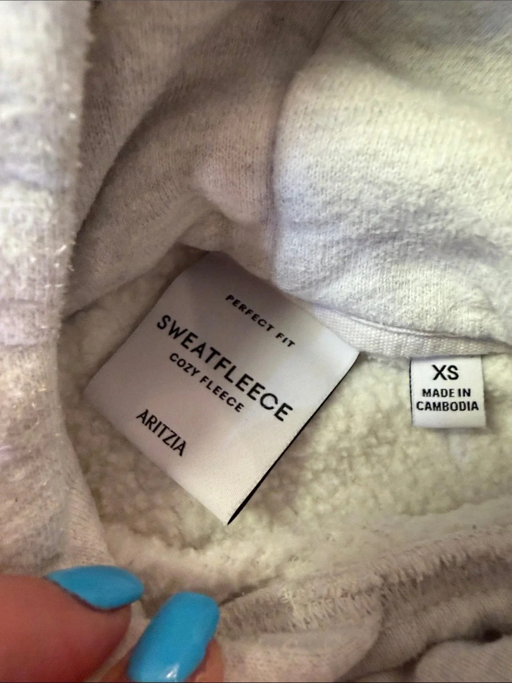 Aritzia Sweatfleece Mega Crop Hoodie gray. Womens XSmall - Picture 4 of 6